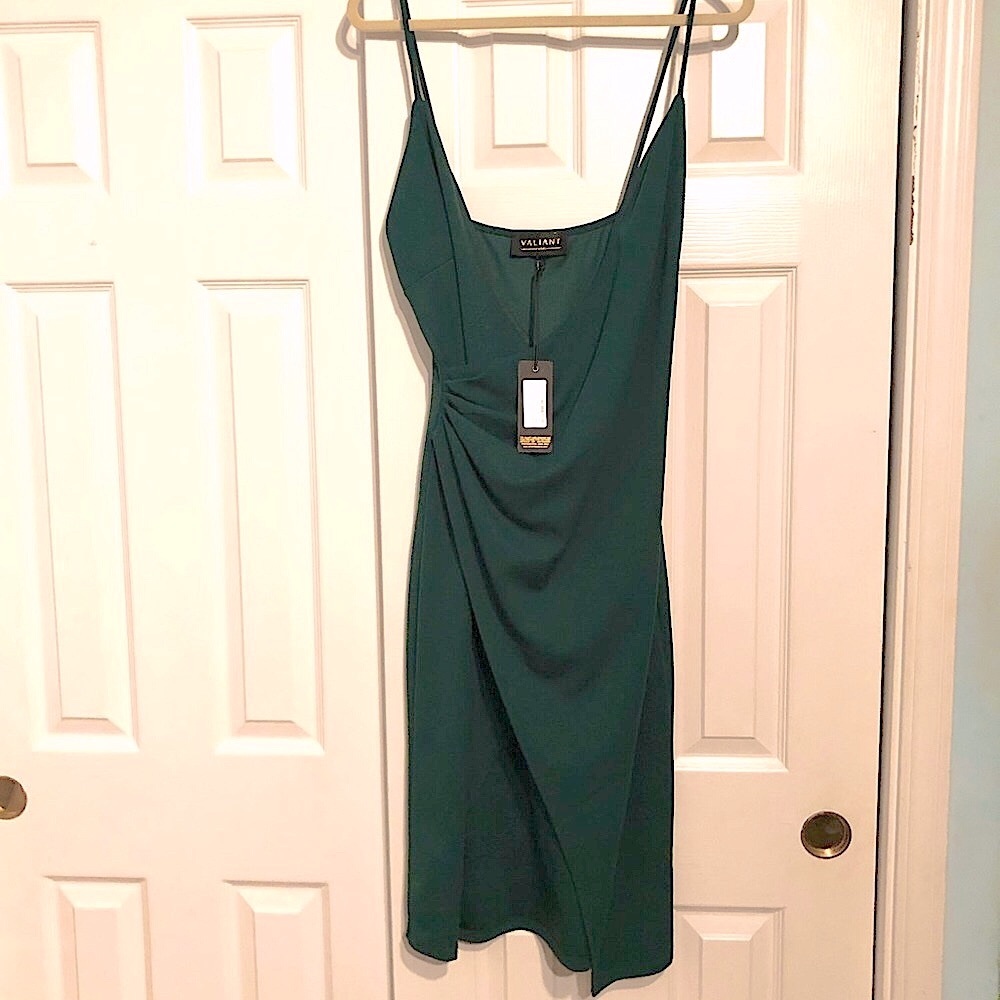 Green mid length dress
